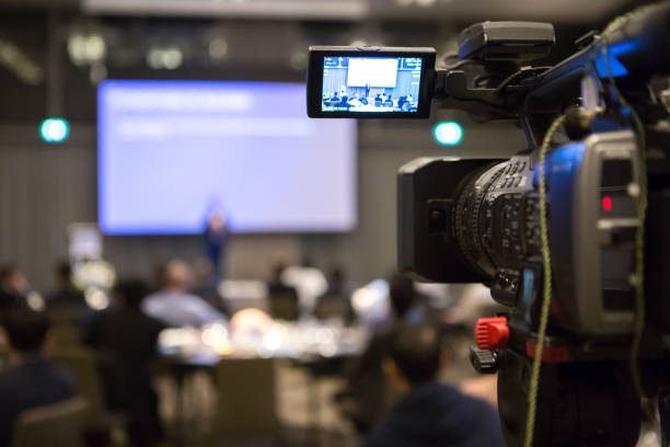 Close-Up Of Video Camera At Conference